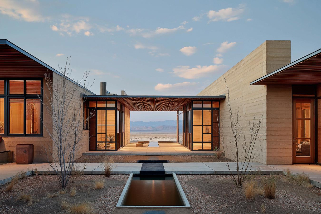 Rancho Colorado - Modern desert architecture with central water feature at twilight - Ai Spaces LLC.jpg